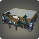 동방의 대형 목조 주택 외벽