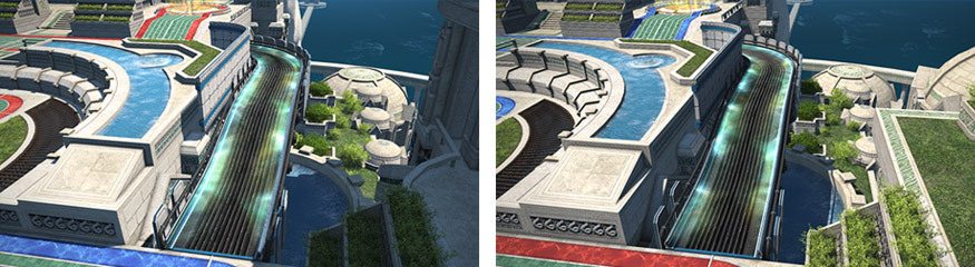 전력 질주 구간은 빛 효과와 함께 세로 줄이 존재합니다.