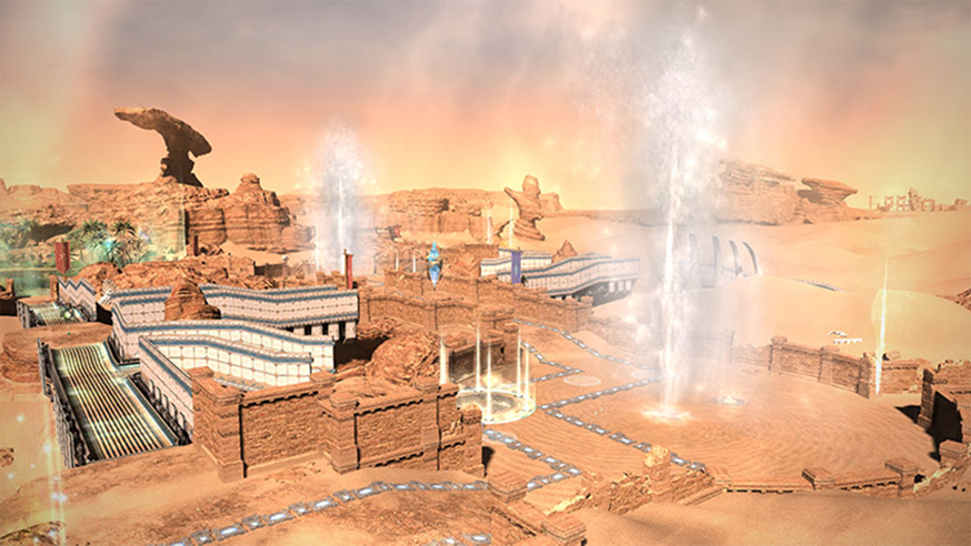 강한 작열파가 발생하며, 사막의 빛이 낙하 합니다.