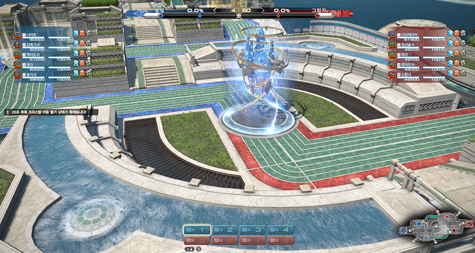 관전 모드 전용 UI가 제공되며, 경기 중인 유저 별로 선택하여 관전 할 수 있습니다.