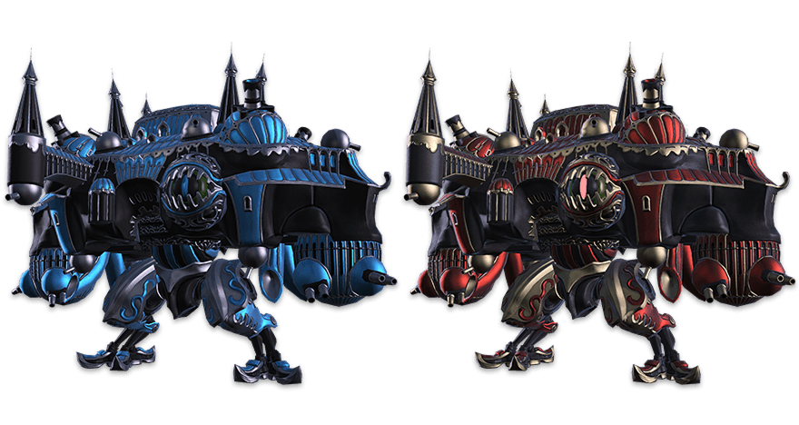 파란색, 빨간색 억압자. 상체가 큰 로봇입니다.